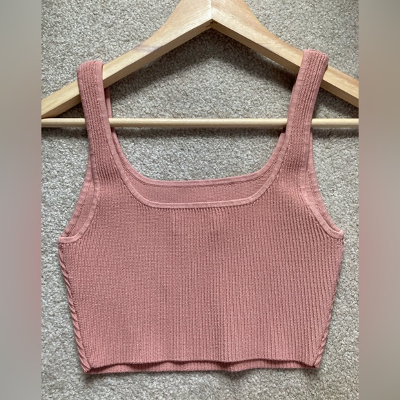 Aritzia Wilfred sculpt knit cropped tank, heirloom pink, size S - Picture 3 of 8